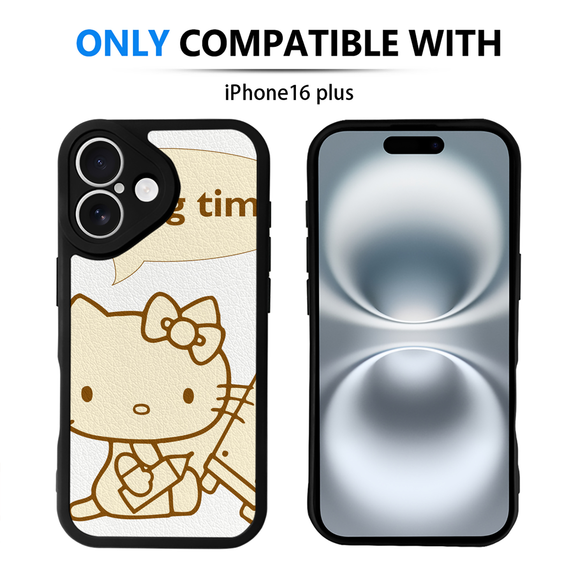 （画像用） Hello Kitty ハローキティ 【iPhone 16シリーズ対応】シリコンスマホケース（レザー調） 材質：シリコン